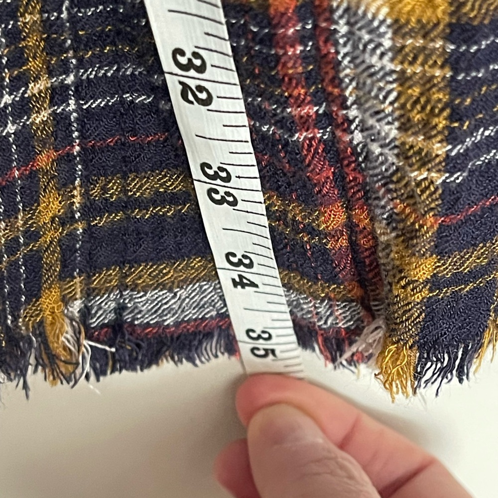 Free People Womenās Avril Plaid Skirt Navy/ Olive Mixed Media Boho Grunge 6 - Picture 12 of 13